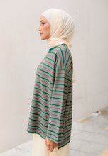 Load image into Gallery viewer, Yara 3D Stripe T-Shirt (Dark Green)