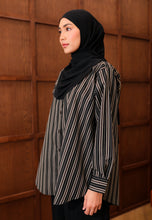 Load image into Gallery viewer, Nouf Stripe Top (Black)