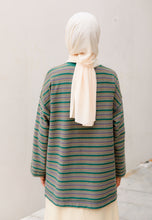 Load image into Gallery viewer, Yara 3D Stripe T-Shirt (Dark Green)