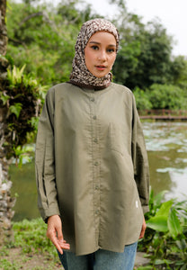 Hessa Linen Top (Olive Green)