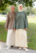 Load image into Gallery viewer, Yara 3D Stripe T-Shirt (Brown)
