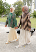 Load image into Gallery viewer, Yara 3D Stripe T-Shirt (Brown)