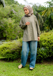 Hessa Linen Top (Olive Green)