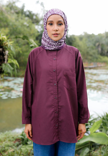 Hessa Linen Top (Burgundy)