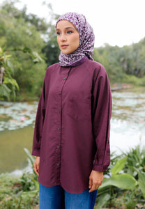 Hessa Linen Top (Burgundy)