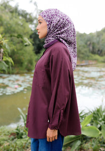 Hessa Linen Top (Burgundy)