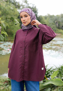 Hessa Linen Top (Burgundy)