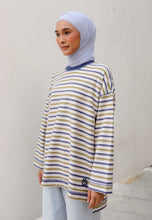 Load image into Gallery viewer, Yara 3D Stripe T-Shirt (Blue)