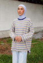 Load image into Gallery viewer, Yara 3D Stripe T-Shirt (Blue)