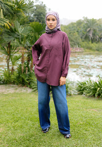 Hessa Linen Top (Burgundy)