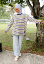 Load image into Gallery viewer, Yara 3D Stripe T-Shirt (Blue)