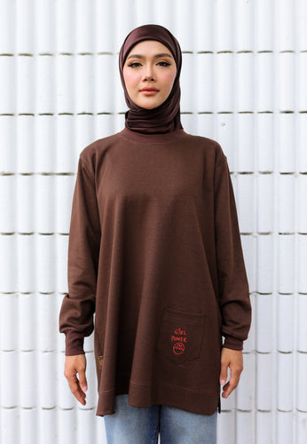 Qeesaa Embroidered Top (Dark Choco)