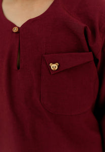 Paut Kurta Boy (Burgundy)