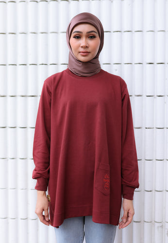 Qeesaa Embroidered Top (Maroon)