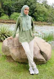 Nuha Athletic Top (Olive Green)