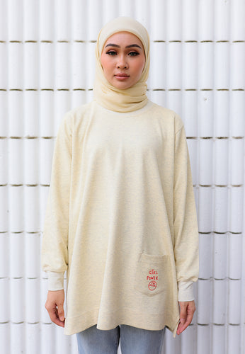Qeesaa Embroidered Top (Melange Yellow)