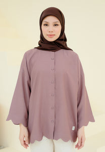 Adelia Scallop Top (Dusty Purple)