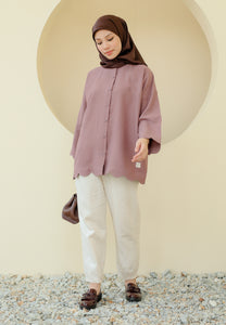 Adelia Scallop Top (Dusty Purple)