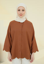 Load image into Gallery viewer, Adelia Scallop Top (Dark Brown)