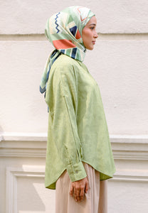 Leena Curved Top (Lime Green)