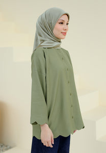 Adelia Scallop Top (Sage Green)