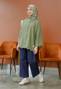 Adelia Scallop Top (Sage Green)