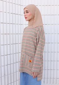 Adni Stripe T-Shirt (Light Brown)