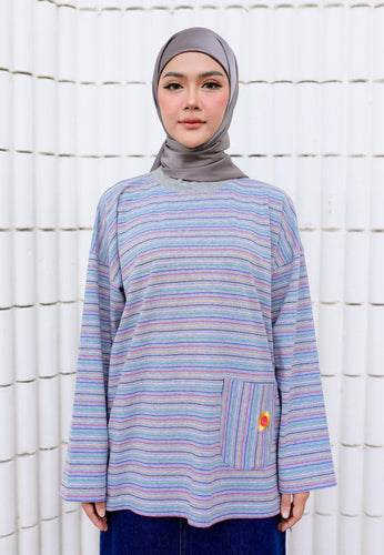 Adni Stripe T-Shirt (Grey)