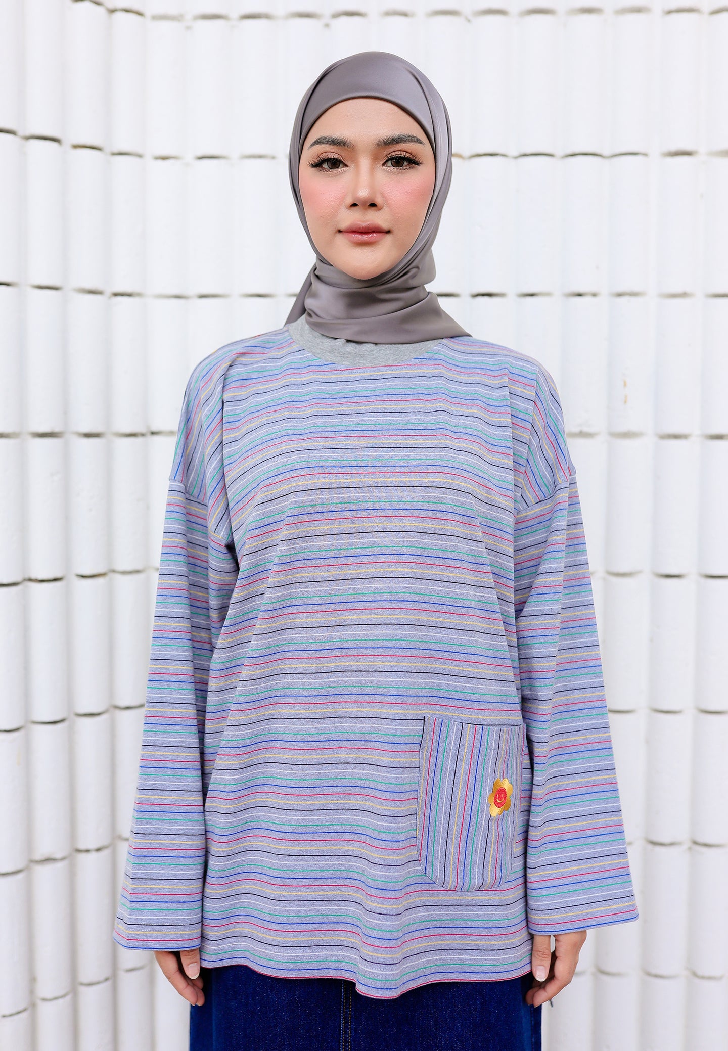 Adni Stripe T-Shirt (Grey)
