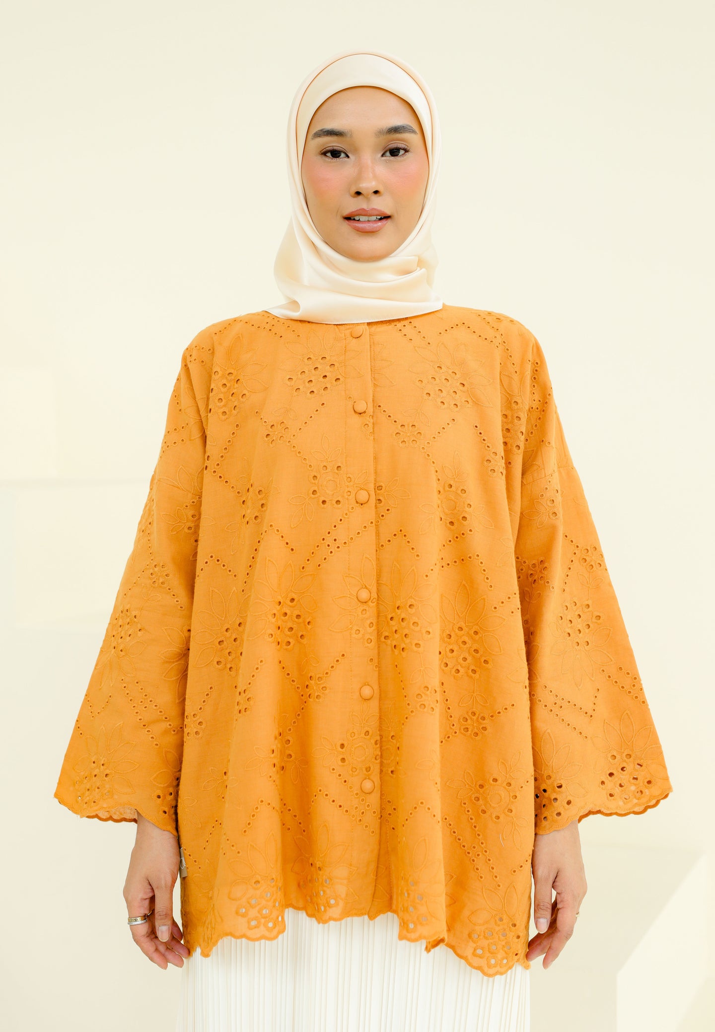 Akia Lace Top (Tangerine)