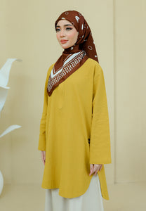 Mahdia Linen Top (Yellow Mustard)