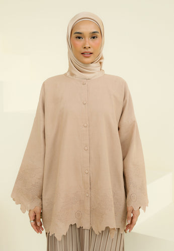 Akia Lace Top (Nude Brown)