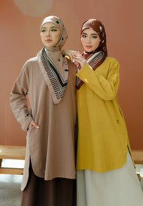 Mahdia Linen Top (Yellow Mustard)