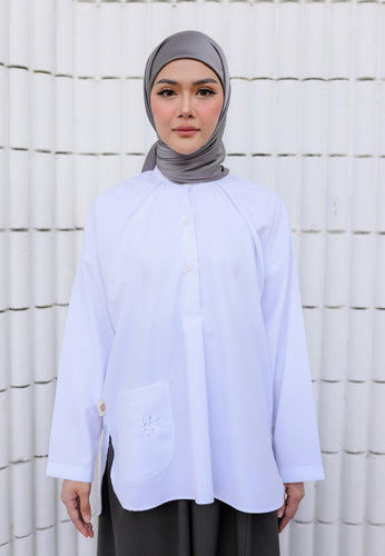 Dalili Linen Top (Pure White)