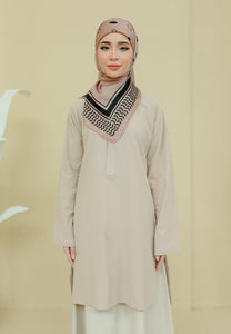 Mahdia Linen Top (Nude Brown)