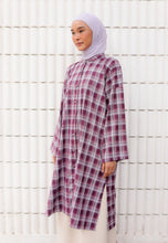 Load image into Gallery viewer, Ibna Printed Tunic (Burgundy Checkered)