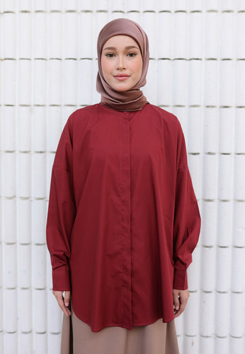 Hyza Curved Top (Maroon)