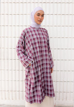 Load image into Gallery viewer, Ibna Printed Tunic (Burgundy Checkered)