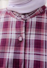 Load image into Gallery viewer, Ibna Printed Tunic (Burgundy Checkered)