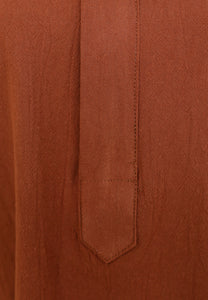 Mahdia Linen Top (Brick Brown)