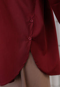 Hyza Curved Top (Maroon)