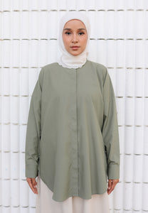 Hyza Curved Top (Sage Green)