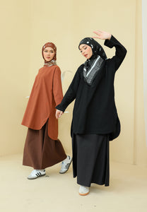 Mahdia Linen Top (Brick Brown)