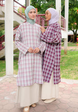 Load image into Gallery viewer, Ibna Printed Tunic (Purple Mint Checkered)