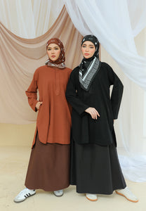 Mahdia Linen Top (Brick Brown)