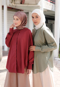 Hyza Curved Top (Maroon)