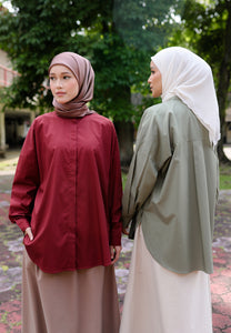 Hyza Curved Top (Maroon)
