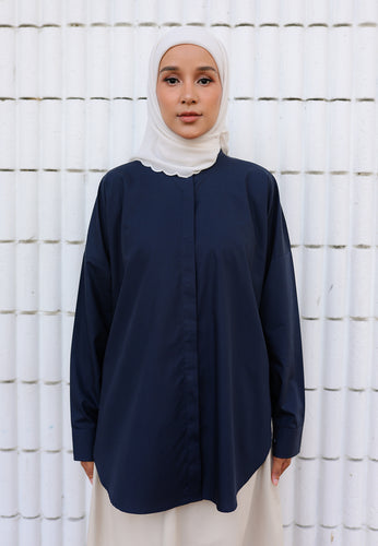 Hyza Curved Top (Midnight Blue)