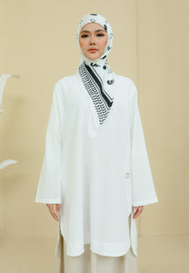 Mahdia Linen Top (White)