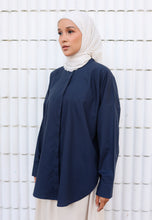 Load image into Gallery viewer, Hyza Curved Top (Midnight Blue)